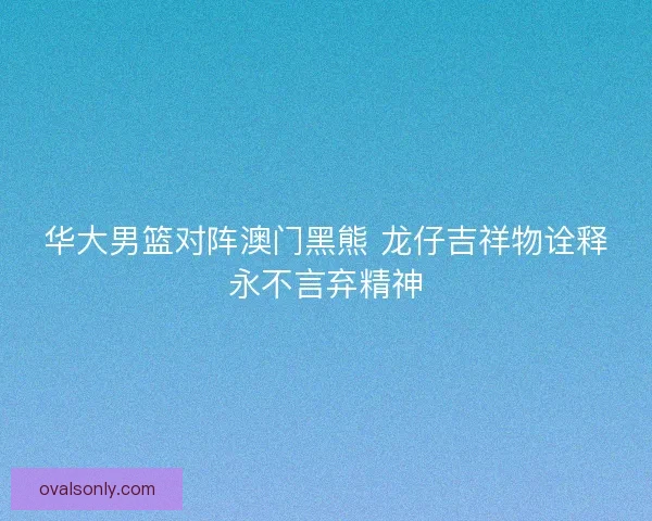 华大男篮对阵澳门黑熊 龙仔吉祥物诠释永不言弃精神 华大男篮对阵澳门黑熊 龙仔吉祥物诠释永不言弃精神